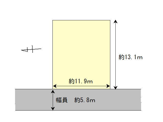井倉町　土地面積:155平米 ( 46.88坪 )　